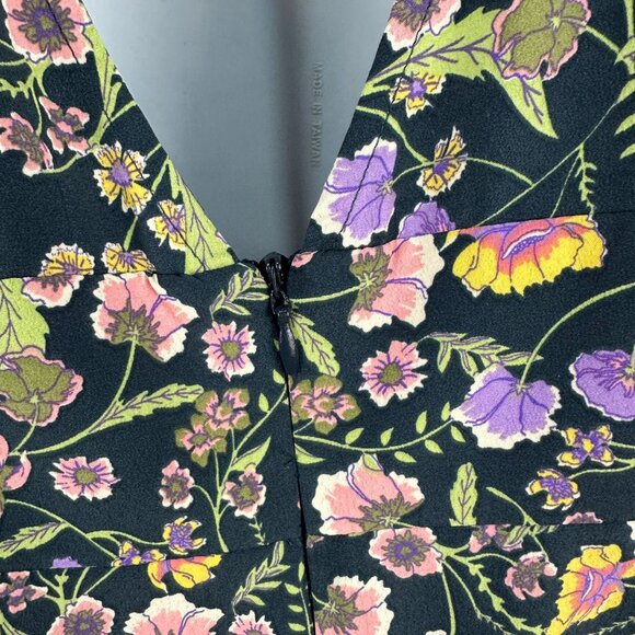 Topshop Womens Floral Ruffle V-Neck Dress Size US 8 Polyester - Picture 4 of 7